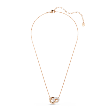 Resim Dextera Kolye, Yuvarlak kesim, Beyaz, Pembe altın rengi kaplama