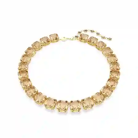 Resim Millenia Tennis kolye, Sekizgen kesim, Caramel, Altın rengi kaplama