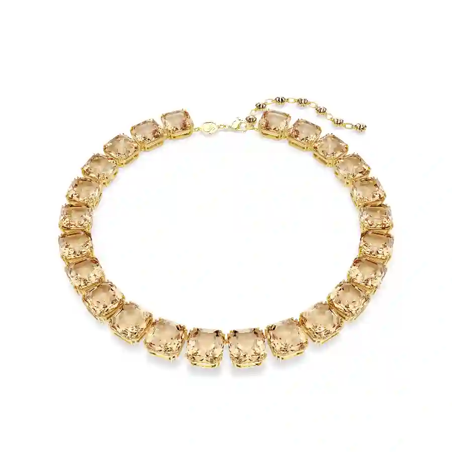 Resim Millenia Tennis kolye, Sekizgen kesim, Caramel, Altın rengi kaplama