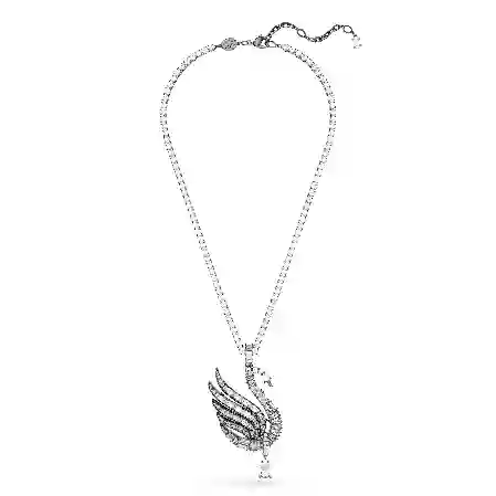 Resim Swan Vienna Kolye ve broş, Kuğu, Beyaz, Rutenyum kaplama