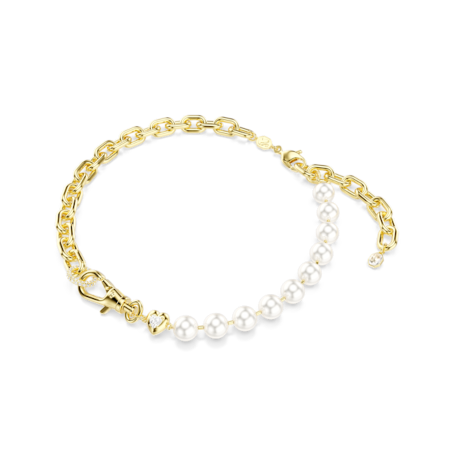 Resim Idyllia Kolye, Kristal inci, Beyaz, Altın rengi kaplama