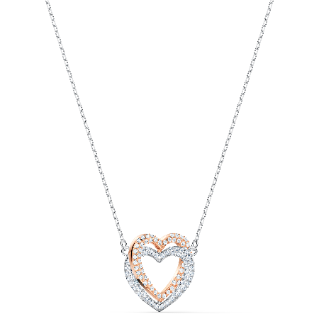 Resim Swarovski Infinity Kolye, Kalp, Beyaz, Karışık metal yüzey