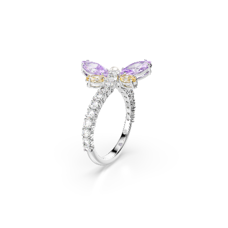 Resim Ariana Grande x Swarovski Motif Yüzük, Karışık kesimler, Yusufçuk, Çok renkli, Rodyum kaplama