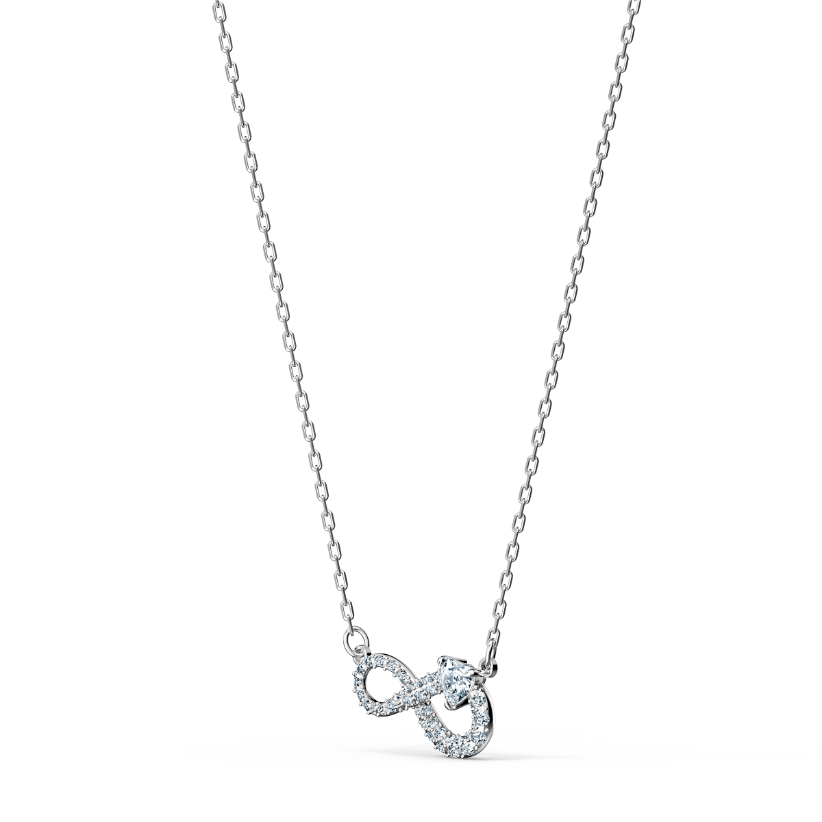 Resim Swarovski Infinity Kolye, Infinity, Beyaz, Rodyum kaplama