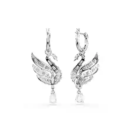 Resim Swan Vienna Küpeler, Kuğu, Beyaz, Rodyum kaplama