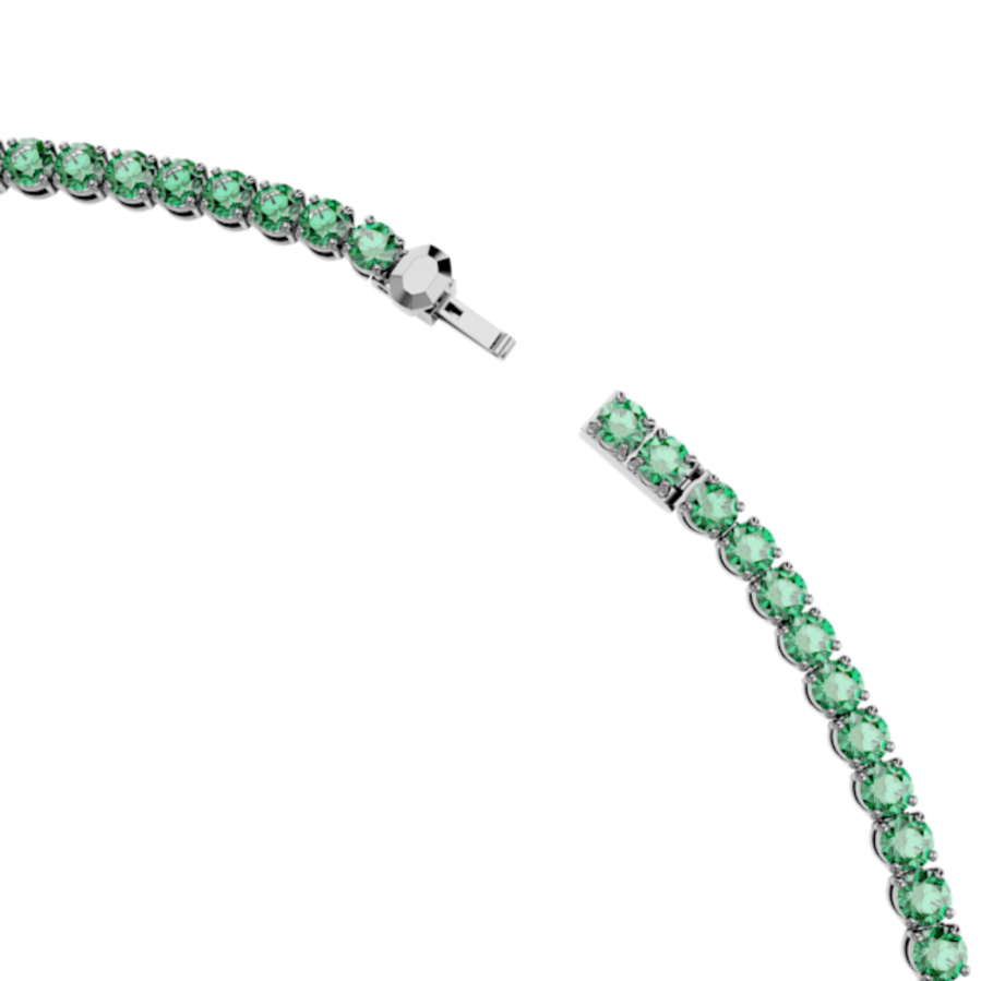 Resim Matrix Tennis kolye, Yuvarlak kesim, Yeşil, Rutenyum kaplama