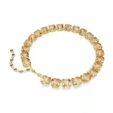 Resim Millenia Tennis kolye, Sekizgen kesim, Caramel, Altın rengi kaplama