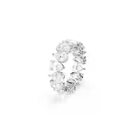 Resim Matrix Vittore Yüzük, Armut kesim, Beyaz, Gümüş renkli yüzey