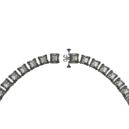 Resim Millenia Kolye, Kare kesim, Uzun, Gri, Rutenyum kaplama