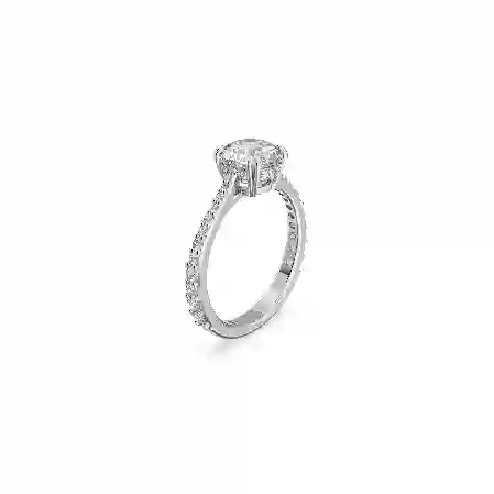 Resim Constella Kokteyl Yüzüğü, Yuvarlak kesim, Pavé, Beyaz, Rodyum kaplama