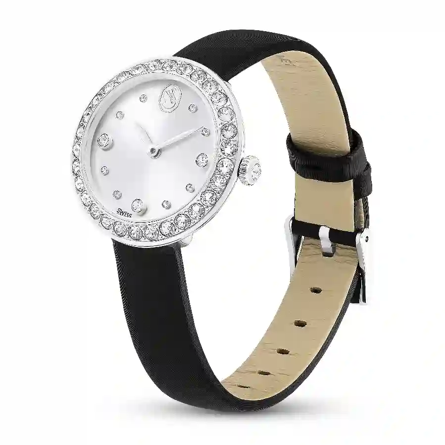 Resim Matrix Tennis Saat, İsviçre Üretimi, Deri kayış, Siyah, Paslanmaz çelik