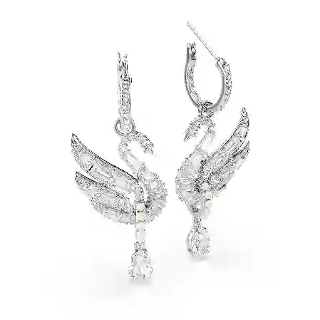 Resim Swan Vienna Küpeler, Kuğu, Beyaz, Rodyum kaplama