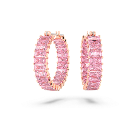 Resim Matrix halka küpeler, Baget kesim, Pembe, Pembe altın rengi kaplama