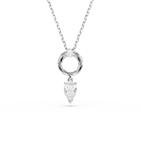 Resim Mesmera Kolye, Armut kesim, Beyaz, Rodyum kaplama