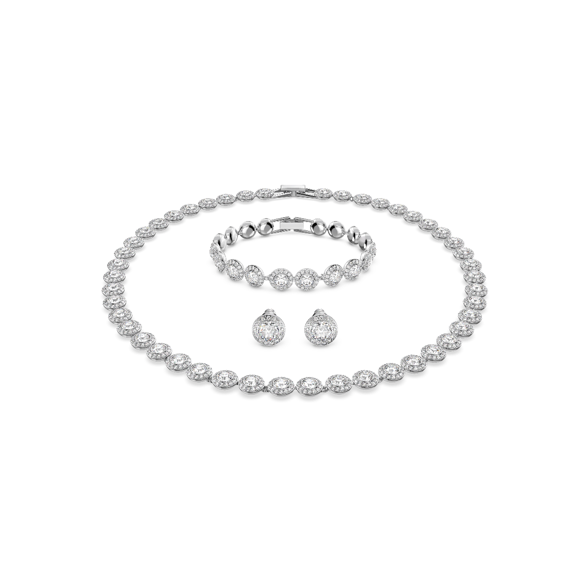 Resim Angelic Set, Yuvarlak kesim, Beyaz, Rodyum kaplama
