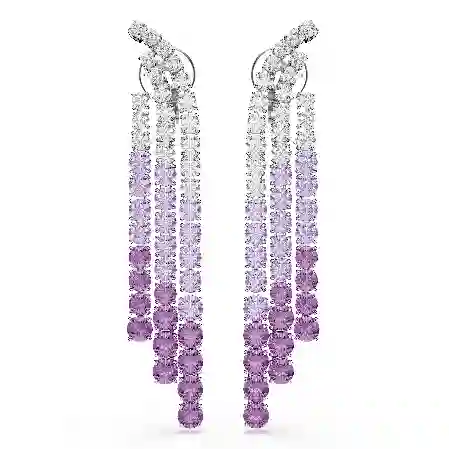 Resim Matrix Klipsli Küpeler, Renk geçişli, Yuvarlak kesimler, Mor, Rodyum kaplama