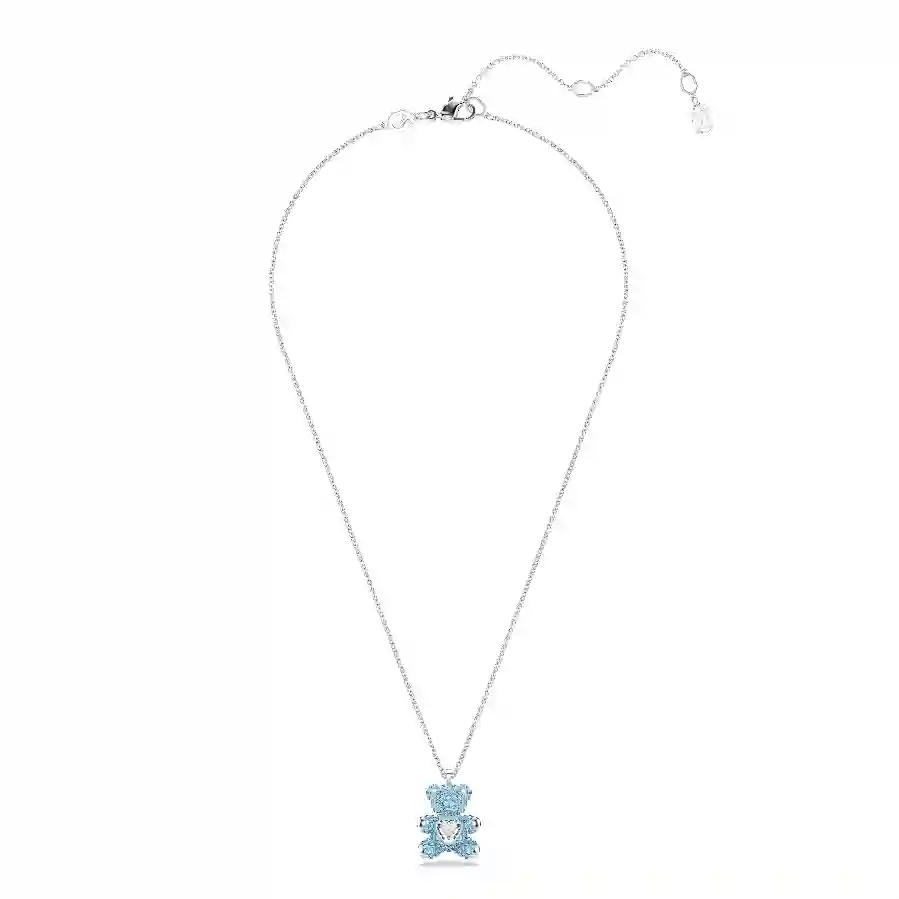 Resim Teddy Kolye, Ayıcık, Mavi, Rodyum kaplama