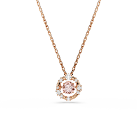 Resim Constella Kolye, Yuvarlak kesim, Dancing stone, Pembe, Pembe altın rengi kaplama