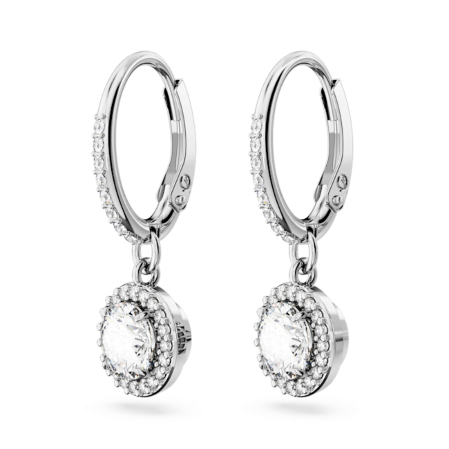 Resim Constella damla küpeler, Yuvarlak kesim, Pavé, Beyaz, Rodyum kaplama