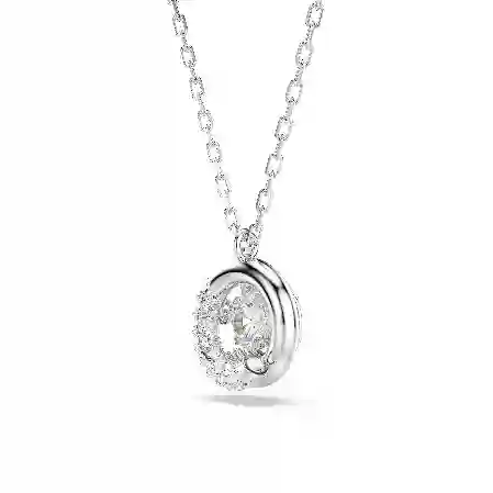 Resim Dextera Kolye, Yuvarlak kesim, Beyaz, Rodyum kaplama