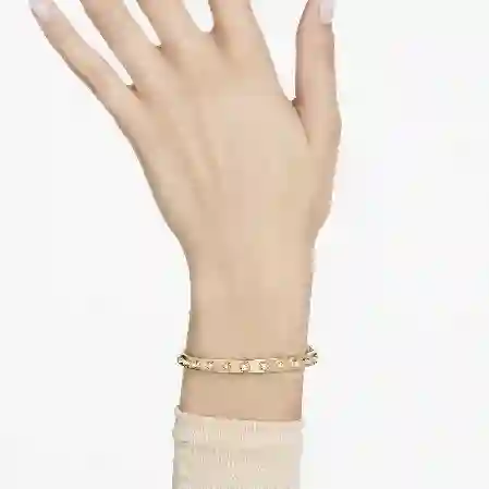 Resim Numina Bileklik, Karışık yuvarlak kesimler, Beyaz, Altın rengi kaplama