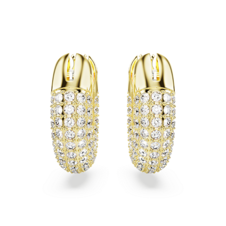 Resim Dextera halka küpeler, Küçük, Beyaz, Altın rengi kaplama