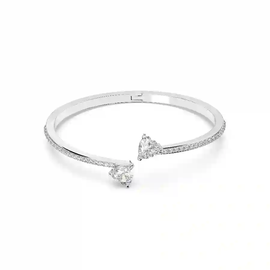 Resim Mesmera Attract Bileklik, Kalp, Beyaz, Rodyum kaplama