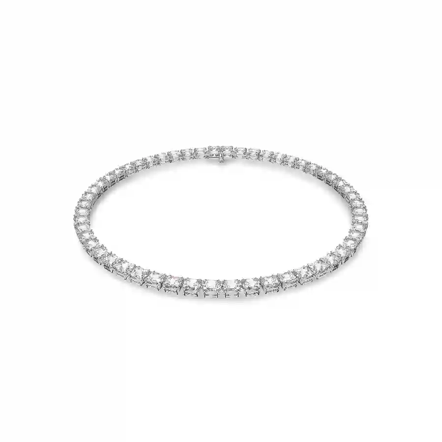 Resim Millenia Tennis kolye, Kare kesim, Beyaz, Rodyum kaplama