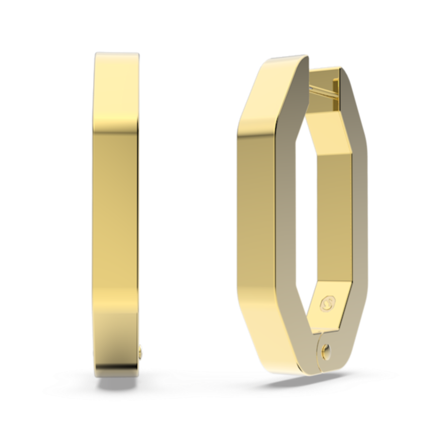 Resim Dextera halka küpeler, Sekizgen şekil, Orta, Beyaz, Altın rengi kaplama