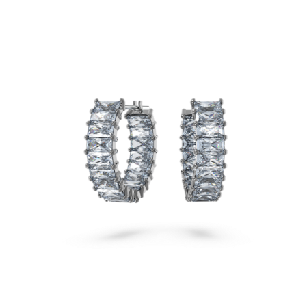 Resim Matrix halka küpeler, Baget kesim, Gri, Rutenyum kaplama