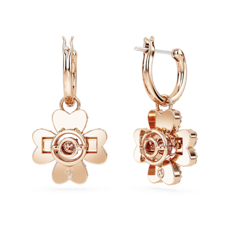 Resim Idyllia damla küpeler, Yonca, Beyaz, Pembe altın rengi kaplama