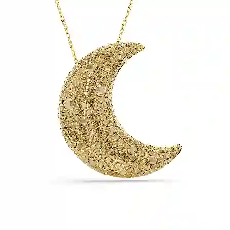 Resim Sublima Kolye, Ay, Altın Rengi, Altın rengi kaplama