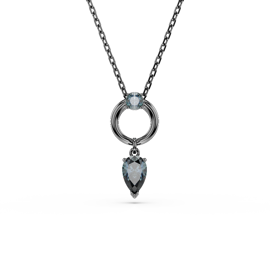 Resim Mesmera Kolye, Karışık kesimler, Gri, Rutenyum kaplama