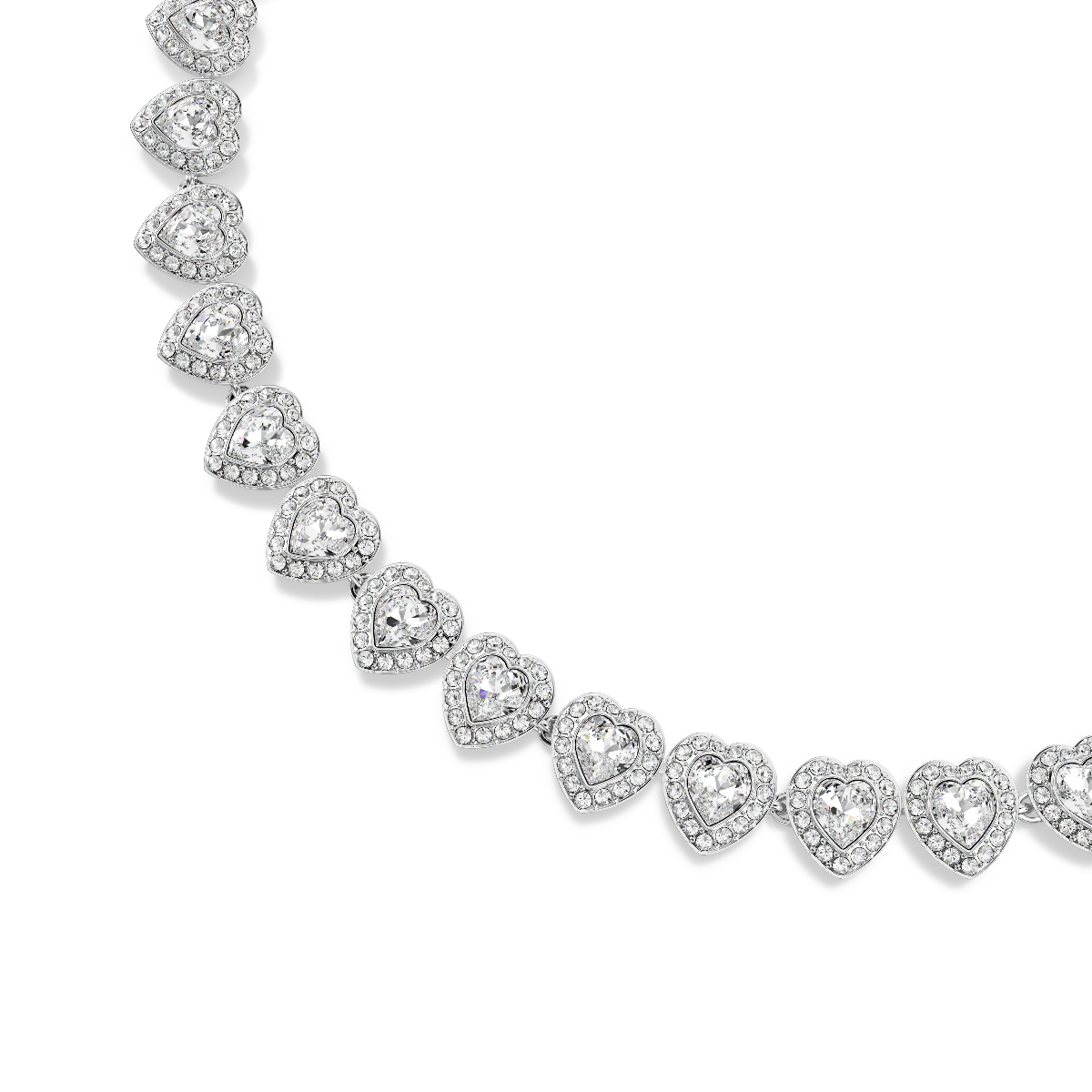 Resim Ariana Grande x Swarovski Tennis kolye, Karışık kesimler, Kalp, Beyaz, Rodyum kaplama