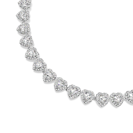 Resim Ariana Grande x Swarovski Tennis kolye, Karışık kesimler, Kalp, Beyaz, Rodyum kaplama