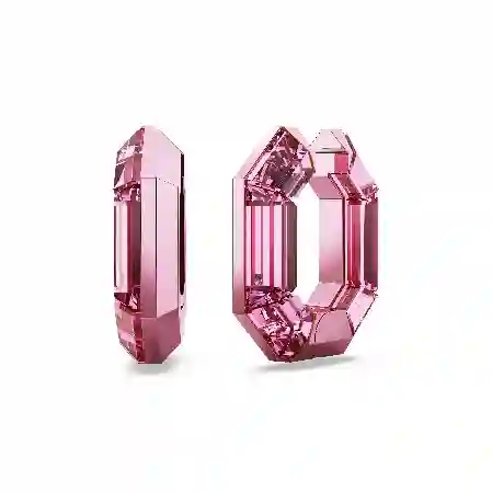 Resim Lucent halka küpeler, Sekizgen şekil, Küçük, Pembe