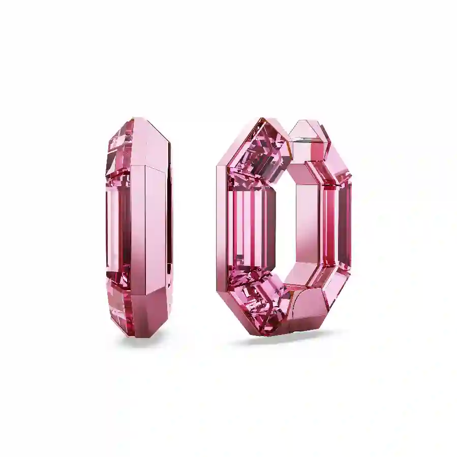 Resim Lucent halka küpeler, Sekizgen şekil, Küçük, Pembe