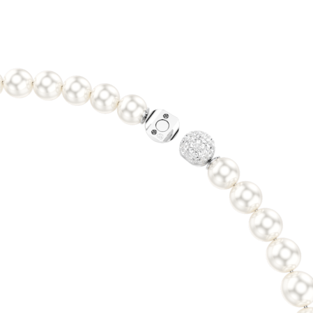 Resim Matrix Kolye, Kristal inci, Beyaz, Rodyum kaplama