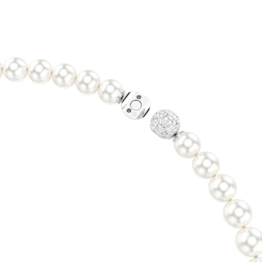 Resim Matrix Kolye, Kristal inci, Beyaz, Rodyum kaplama