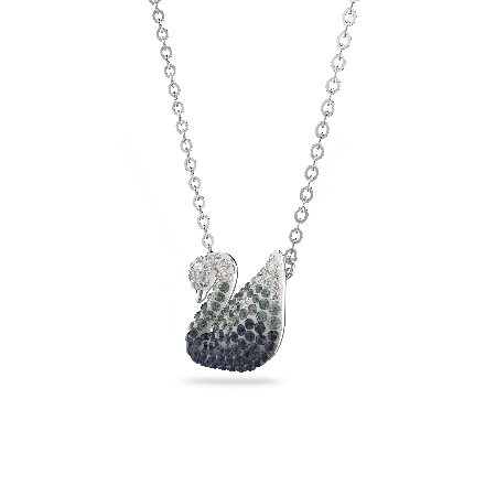 Resim Swan Kolye, Kuğu, Gri, Rodyum kaplama