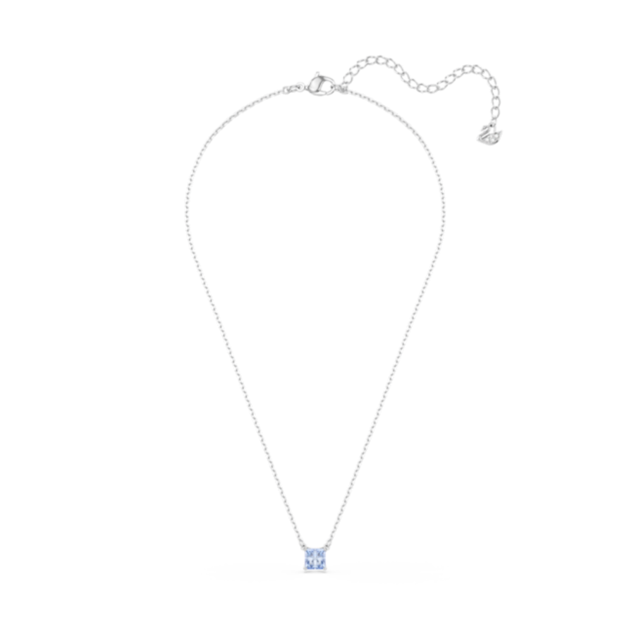 Resim Matrix Kolye, Kare kesim, Mavi, Rodyum kaplama