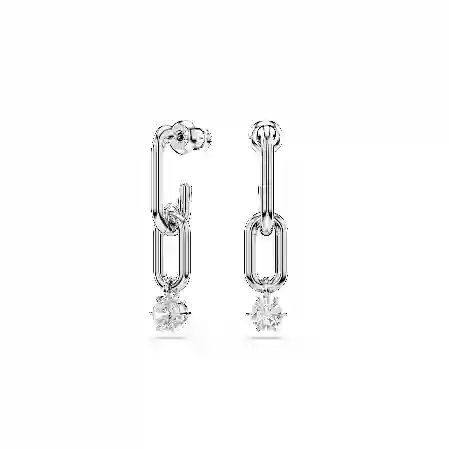 Resim Constella damla küpeler, Yuvarlak kesim, Beyaz, Rodyum kaplama