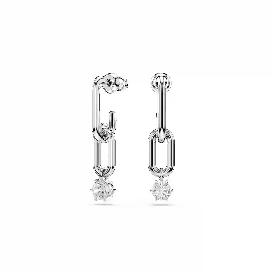 Resim Constella damla küpeler, Yuvarlak kesim, Beyaz, Rodyum kaplama