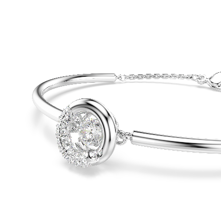 Resim Dextera Bileklik, Yuvarlak kesim, Beyaz, Rodyum kaplama