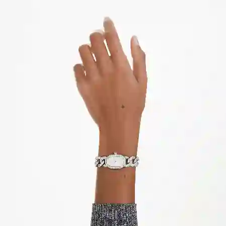 Resim Dextera Chain Saat, İsviçre Üretimi, Kristal bileklik, Gümüş Rengi, Paslanmaz çelik