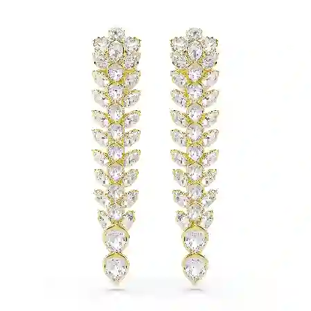 Resim Idyllia damla küpeler, Karışık kesimler, Uzun, Beyaz, Altın rengi kaplama