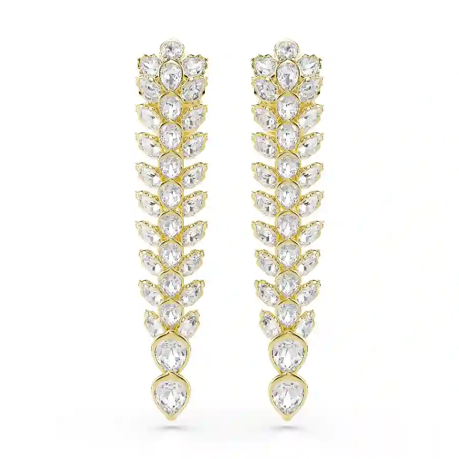 Resim Idyllia damla küpeler, Karışık kesimler, Uzun, Beyaz, Altın rengi kaplama