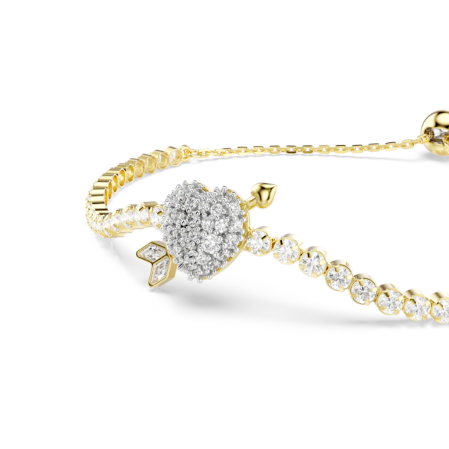 Resim Idyllia Bileklik, Karışık kesimler, Oklu kalp, Beyaz, Altın rengi kaplama