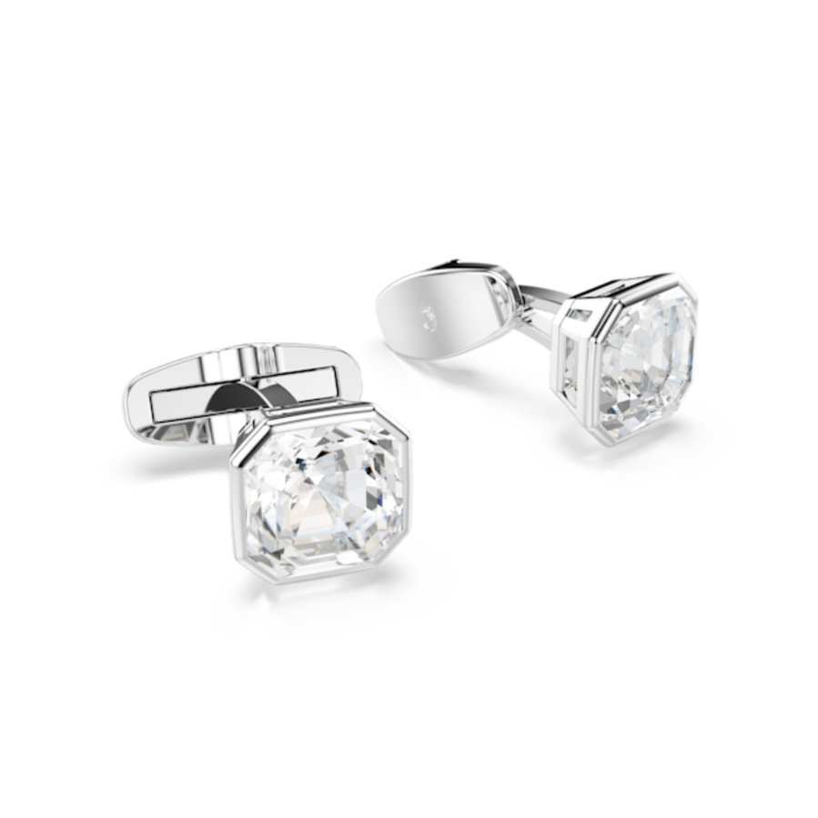 Resim Millenia Kol Düğmesi, Sekizgen kesim, Beyaz, Rodyum kaplama