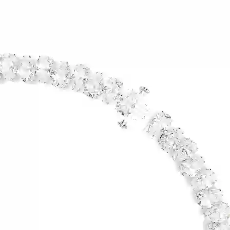 Resim Matrix Tennis kolye, Armut kesim, Beyaz, Rodyum kaplama